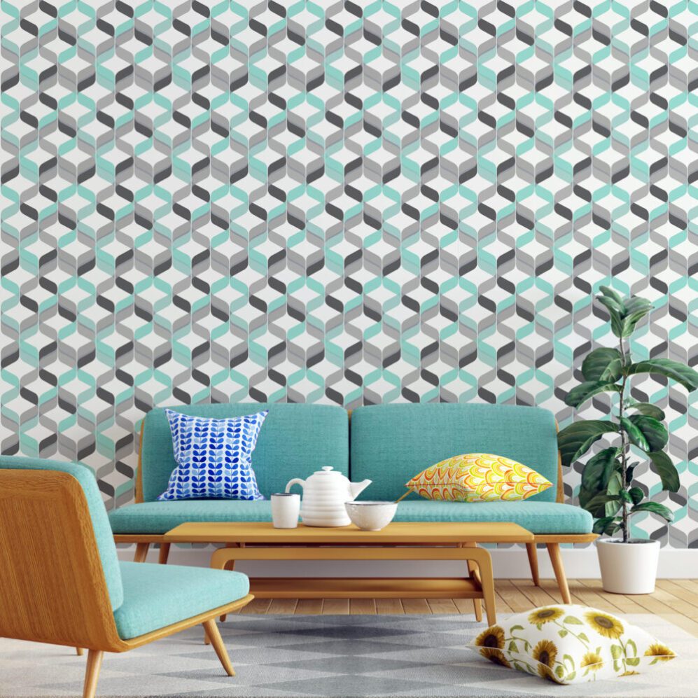 Wallpaper design in living room