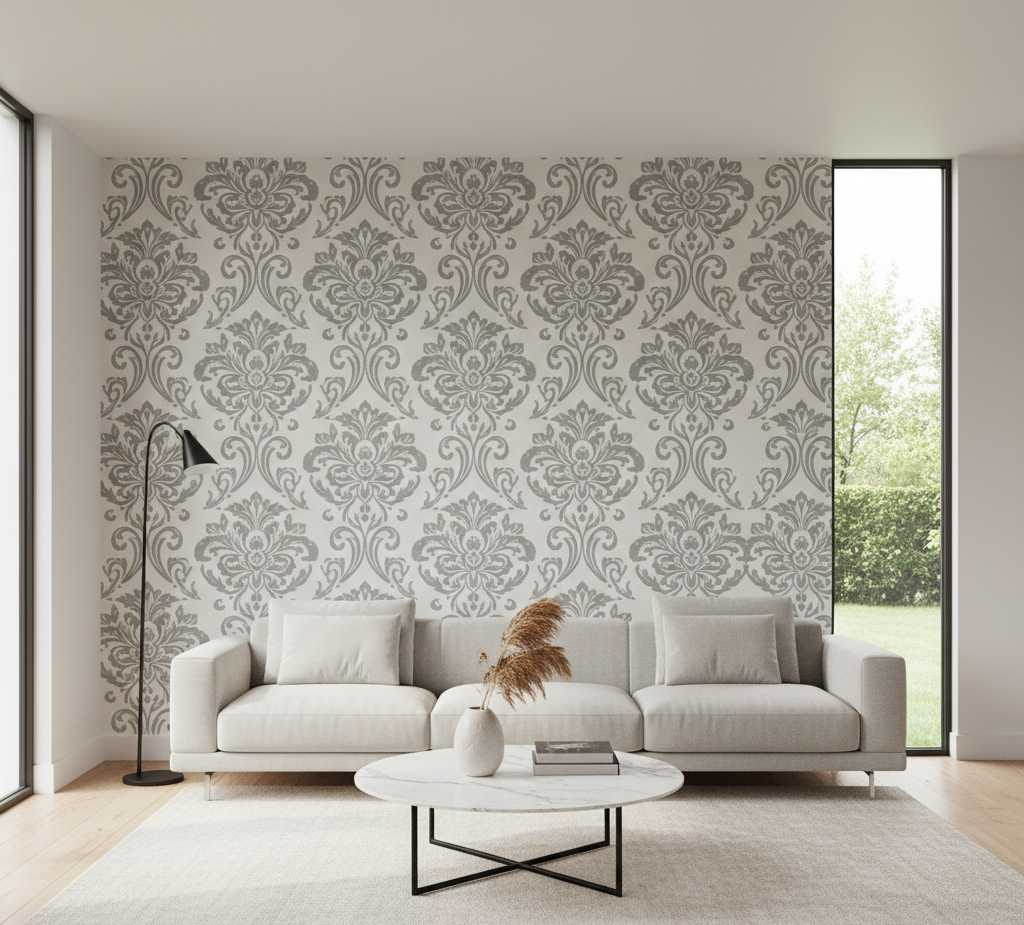 Damask & Minimalism | Wallpaper for Walls India
