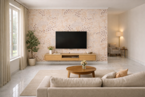 spring wallpaper ideas for Indian living rooms